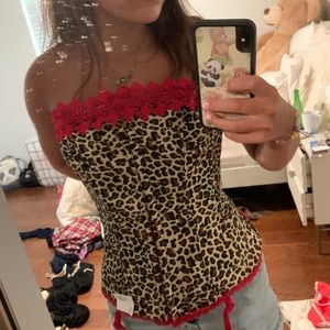 Cheetah print corset